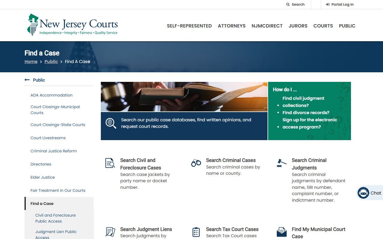 Cumberland County court records after arrest NJ Courts Find a Case hub