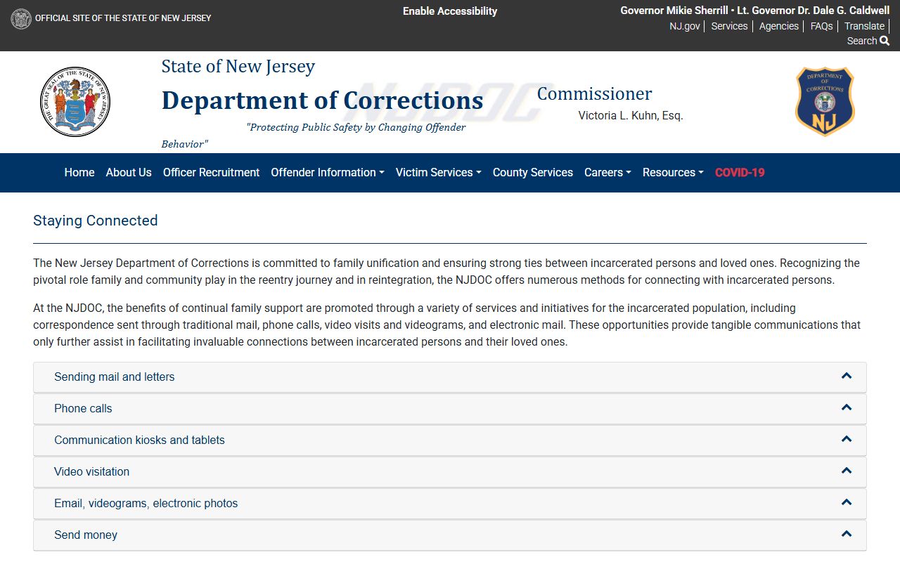 Bayside State Prison NJDOC mail and facility code rules